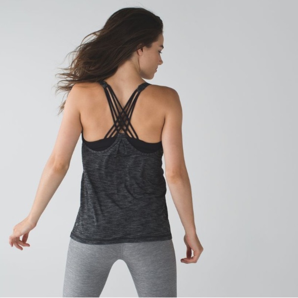 Lululemon Sunset Salutation Tank Heathered Black